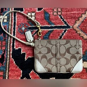 Vintage coach wristlet in signature canvas